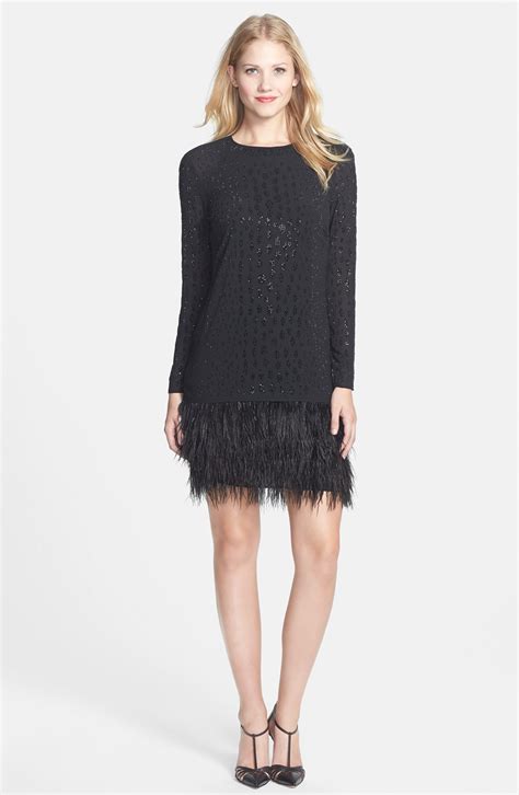 michael kors fringe laced dress embellesed|Michael Kors Embellished Dresses for Women .